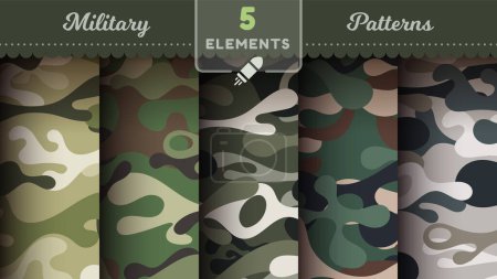Téléchargez les illustrations : Camouflage motifs sans couture, texture militaire, tissu de guerre faisceau. Vecteur eps 10 - en licence libre de droit