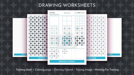 Illustration for How to Draw a Pattern. Step by Step Drawing Tutorial. Draw Guide Worksheet. Simple Instruction for Kids and Adults. Vector eps 10. - Royalty Free Image