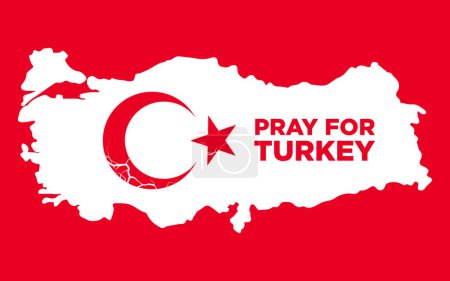 Banner para apoyar y mostrar solidaridad con el pueblo turco por el terremoto. Reza por Turquía.