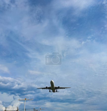 Airplane Landing Sepang, Malaysia - Febuary 18 2022.