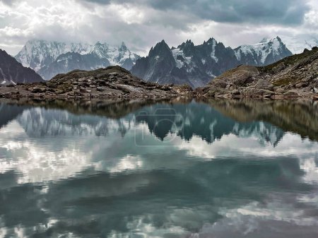 Valley of Reflections: Lac Blanc on Mountain Trail, Chamonix, Franc