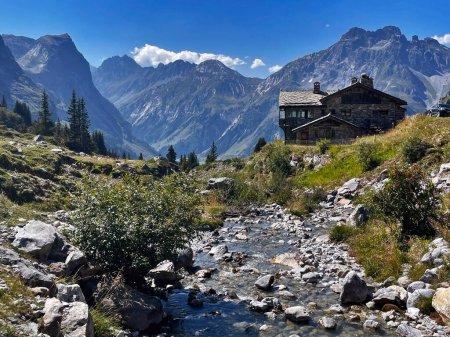 Tranquil Alpine Scenes: Hautes Alps Mountain Hut Refuge, Vanoise National Park, France