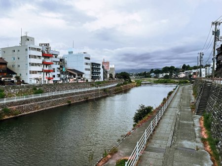 Rivière Nishi Chaya District au coucher du soleil, Kanazawa, Ishikawa, Japon