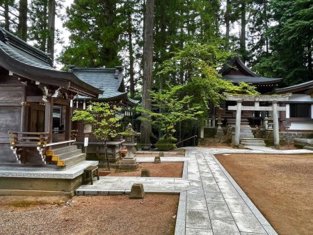 Téléchargez les photos : Nuances sacrées : Temple Jinja tranquille de Hida à Takayama, préfecture de Gifu, Japon - en image libre de droit