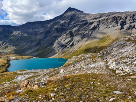 Lake Panoramas: High-Altitude Trail Views in Val d'Isere, aiguille de la grande sassiere, France