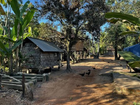 Photo for Cambodian rural countryside village unpaved streets, Siem Reap, Cambodia - Royalty Free Image
