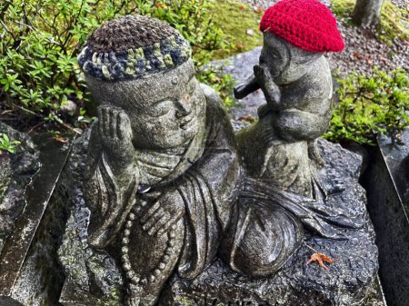 Mystical Figures: Stone Statue Presence in Miyajima, Hiroshima, Japan