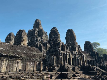 Mystische Steine Bayon Tempel Antike Türme, Angkor Wat, Siem Reap, Kambodscha