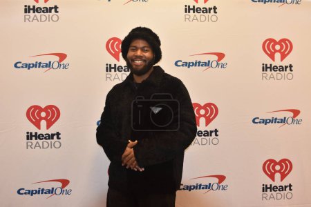 Photo for Khalid arrives on the Red Carpet at the Q102 iHeartRadio Jingle Ball. December 12, 2022, Philadelphia, Pennsylvania, USA: Khalid arrives on the red carpet at the Q102 iHeartRadio Jingle Ball presented by Capital One at Wells Fargo Center - Royalty Free Image