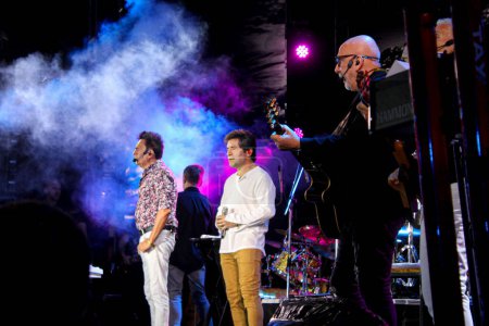Photo for Brazilian singer Daniel, celebrates 40 years of musical career aboard a ship. December 19, 2022, Santos, Sao Paulo, Brazil: The stage chosen for the Daniel Ship was the incredible MSC Fantasia, which received fans of all ages - Royalty Free Image