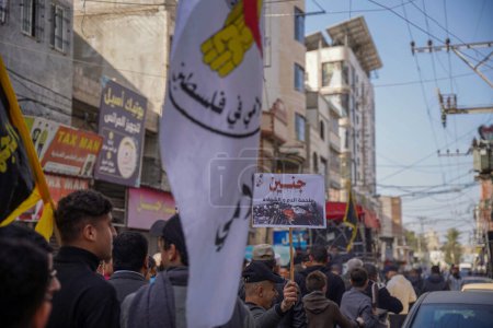 Photo for The Islamic Jihad Movement organizes a massive march in all governorates of the Gaza Strip. January 27, 2023, Gaza, Palestine: The Islamic Jihad movement in the Gaza Strip organized massive mass rallies - Royalty Free Image