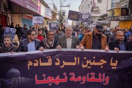 Photo for The Islamic Jihad Movement organizes a massive march in all governorates of the Gaza Strip. January 27, 2023, Gaza, Palestine: The Islamic Jihad movement in the Gaza Strip organized massive mass rallies - Royalty Free Image