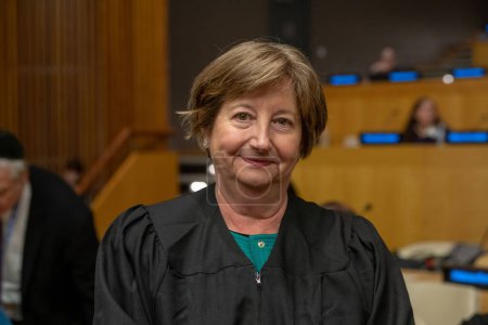 Photo for International Mock Trial on Human Rights. January 31, 2023, New York, New York, USA: Honorable Judge Silvia Fernandez de Gurmendi, President of the International Criminal Court (Ret.), attends a special event International Mock Trial on Human Rights - Royalty Free Image