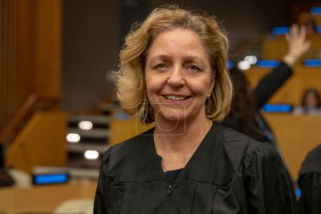 Photo for International Mock Trial on Human Rights. January 31, 2023, New York, New York, USA: Honorable Judge Angelica Nussberger, Former Vice President of the European Court of Human Rights, attends a special event International Mock Trial on Human Rights - Royalty Free Image