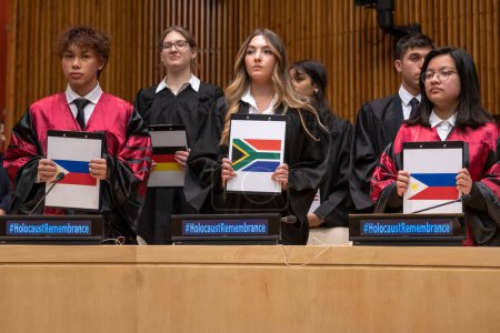 Photo for International Mock Trial on Human Rights. January 31, 2023, New York, New York, USA: Students from multiple counties participate at a special event International Mock Trial on Human Rights - Royalty Free Image