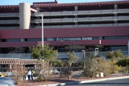 Planes taking off from Harry Reid International Airport in Las Vegas. February 06, 2023, Las Vegas, Nevada, USA: Different airplanes are see taking off from Harry Reid international airport in Las Vegas and shows how busy it is . puzzle 639251916