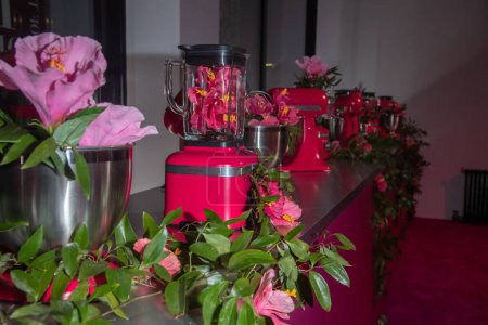 Photo for KitchenAid &amp; Marta Del Rio launch the 2023 Hibiscus Color of the Year Collection - New York Fashion Week. February 09, 2023, New York, New York, USA: A view of KitchenAid products on display as KitchenAid &amp - Royalty Free Image