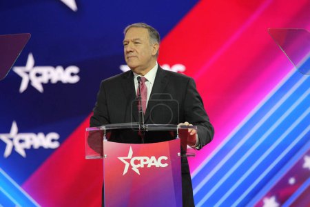 Téléchargez les photos : Mike Pompeo, 70th United States Secretary of State during CPAC Covention in Maryland. March 03, 2023, Maryland, USA: The CPAC convention  Protecting America Now is taking place at (INT) CPAC at Gaylord National Resort - en image libre de droit