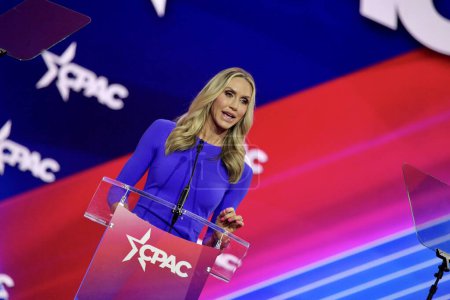 Photo for Lara Trump during CPAC Covention in Maryland. March 03, 2023, Maryland, USA: Lara Trump during CPAC convention  Protecting America Now is taking place at (INT) CPAC at Gaylord National Resort & Convention Center - Royalty Free Image