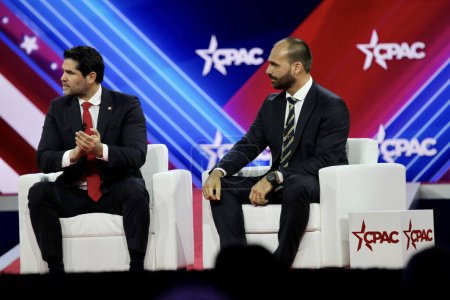 Photo for Eduardo Bolsonaro at CPAC Covention Protecting America Now in Maryland. March 04, 2023, Maryland, USA: Eduardo Bolsonaro at the CPAC convention  Protecting America Now which is taking place at Gaylord National Resort - Royalty Free Image