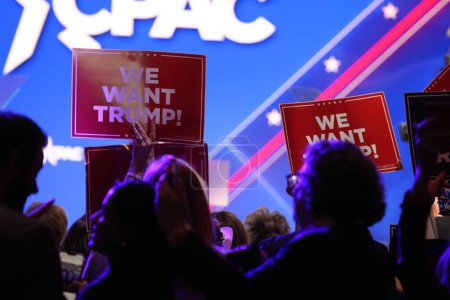 Photo for Donald J. Trump at CPAC Covention Protecting America Now in Maryland. March 04, 2023, Maryland, USA: The former President of USA, Donald J. Trump at the CPAC convention  Protecting America Now - Royalty Free Image