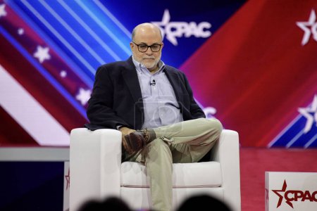 Photo for Mark Levin and Julie Strauss Levin at CPAC Covention Protecting America Now in Maryland. March 04, 2023, Maryland, USA: Mark Levin and Julie Strauss Levin at the CPAC convention  Protecting America Now - Royalty Free Image