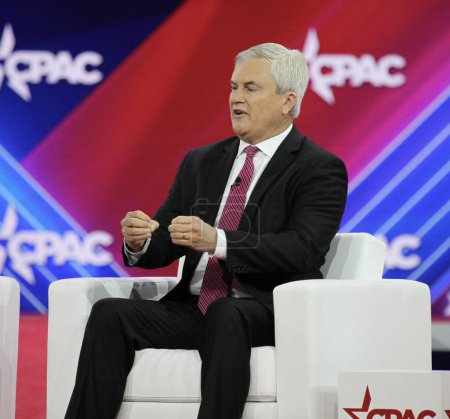 Photo for James Comer, Chairman House Oversight Committee, during CPAC  Convention in Maryland. March 03, 2023, Maryland, USA: James Comer, Chairman House Oversight Committee, during CPAC convention  Protecting America Now - Royalty Free Image