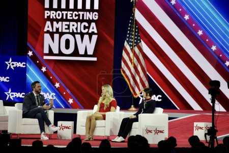 Photo for CPAC  Covention Protecting America Now at Gaylord National Resort & Convention Center, Maryland. March 03, 2023, Maryland, USA: The CPAC convention  Protecting America Now is taking place at Gaylord National Resort - Royalty Free Image