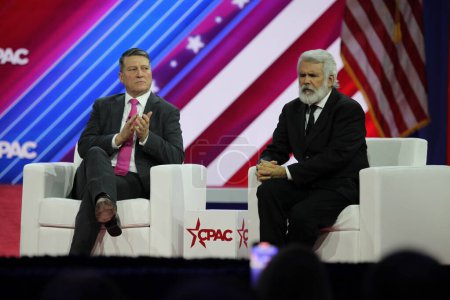 Téléchargez les photos : CPAC  Covention Protecting America Now at Gaylord National Resort & Convention Center, Maryland. March 03, 2023, Maryland, USA: The CPAC convention  Protecting America Now is taking place at Gaylord National Resort - en image libre de droit