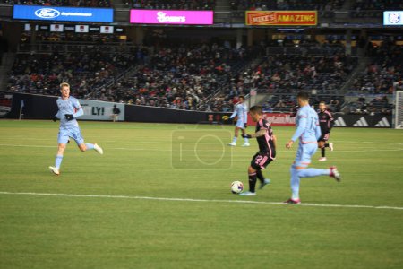 Photo for 2023 MLS Regular Season: NYCFC vs Inter Miami CF. March 11, 2023, New York, USA: Home opener for the 2023 MLS Regular Season soccer game between NYCFC and Inter Miami CF at Yankee Stadium in New York. - Royalty Free Image