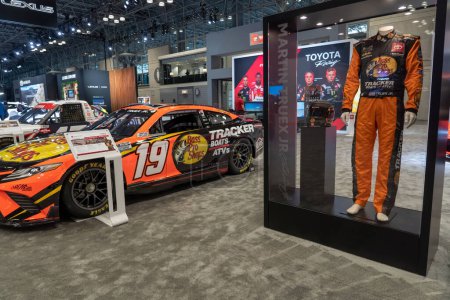 Photo for The New York International Auto Show 2023. April 05, 2023, New York, New York, USA: A Joe Gibbs Racing #19 Camry Cup Car driven by Martin Truex Jr. seen at the International Auto Show press preview at the Jacob Javits Convention Center - Royalty Free Image