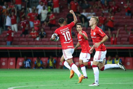 Photo for Brazil Cup: Internacional vs CSA. April 11, 2023, Porto Alegre, Rio Grande do Sul, Brazil: Soccer match between Internacional and CSA, valid for the third phase of the 2023 Copa do Brasil, "Brazil Cup," held at the Beira-Rio stadium - Royalty Free Image