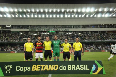 Photo for Brazil Cup: Coritiba vs Sport Recife. April 12, 2023, Curitiba, Parana, Brazil: Soccer game between Coritiba and Sport Recife, valid for the third round of the Copa do Brasil, "Brazil Cup," at Couto Pereira Stadium. The game ended 3-3. - Royalty Free Image