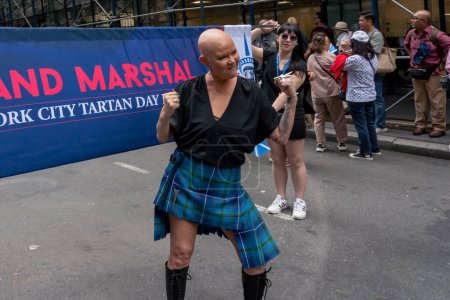 Photo for 25th Annual New York City Tartan Day Parade. April 15, 2023, New York, New York, USA: Grand Marshals Gail Porter poses during the 25th Annual Tartan Day Parade in Manhattan on April 15, 2023 in New York City. - Royalty Free Image