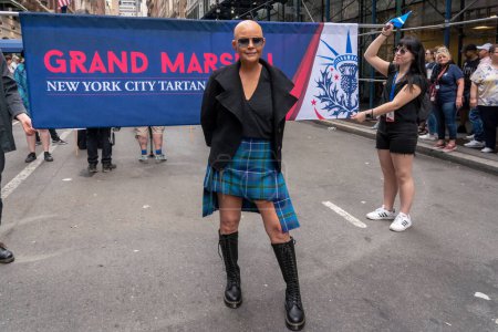 Photo for 25th Annual New York City Tartan Day Parade. April 15, 2023, New York, New York, USA: Grand Marshals Gail Porter poses during the 25th Annual Tartan Day Parade in Manhattan on April 15, 2023 in New York City. - Royalty Free Image