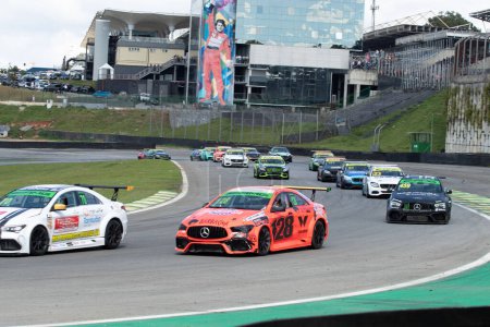 Photo for Sao Paulo Motorsport Championship. April 16, 2023, Sao Paulo, Brazil: Interlagos hosts the first stage of the Sao Paulo Motorsport Championship, with the categories AMG Mercedes, Copa HB20, GT Series, and Formulas on Sunday (16). - Royalty Free Image