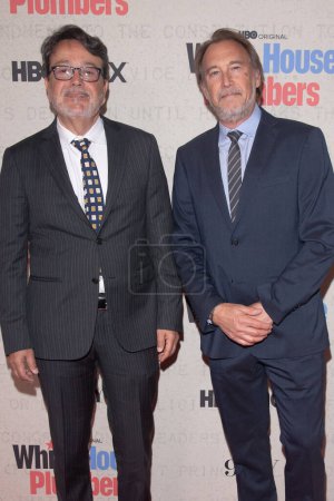 Photo for HBO's White House Plumbers New York Premiere. April 17, 2023, New York, New York, USA: Len Amato and Gregg Fienberg attend HBO's White House Plumbers New York Premiere at 92nd Street Y on April 17, 2023 - Royalty Free Image