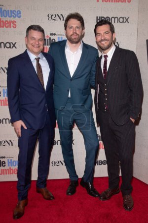 Photo for HBO's White House Plumbers New York Premiere. April 17, 2023, New York, New York, USA: Alex Gregory, David Bernad and Peter Huyck attend HBO's White House Plumbers New York Premiere at 92nd Street Y - Royalty Free Image
