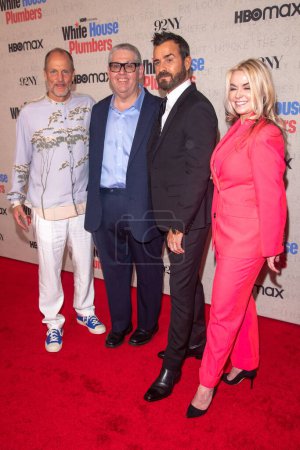 Photo for HBO's White House Plumbers New York Premiere. April 17, 2023, New York, New York, USA: Woody Harrelson, David Mandel, Justin Theroux and Kathleen McCaffrey attend HBO's White House Plumbers New York Premiere - Royalty Free Image