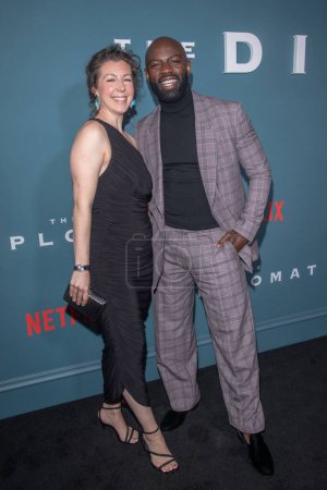Photo for Netflix's "The Diplomat" New York Premiere. April 18, 2023, New York, New York, USA: Emma Gyasi and David Gyasi attend Netflix's "The Diplomat" New York Premiere at Park Lane Hotel on April 18, 2023 in New York City. - Royalty Free Image