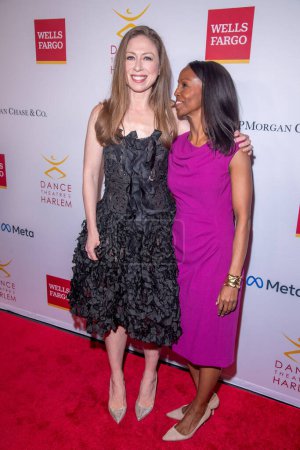 Photo for Dance Theater Of Harlem To Honor Virginia Johnson At 2023 Vision Gala. April 20, 2023, New York, New York, USA: Chelsea Clinton and Sarah Lewis attend Dance Theater Of Harlem&#39;s 2023 Vision Gala at New York City Center on April 20, 2023 - Royalty Free Image