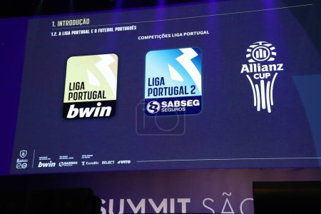 Photo for Sports Summit Sao Paulo 2023 on Portuguese League with impact of the centralized sale of rights in a league with global impact. April 26, 2023, Sao Paulo, Brazil: Pedro Proenca - President, Liga Portugal speaks at the FIFA Sports Summit - Royalty Free Image