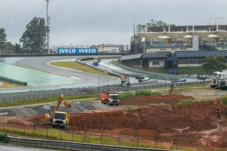 Photo for (INT) Renovation due to The Town Musical Event at Interlagos Race Track. April 28, 2023, Sao Paulo, Brazil: The temple of Brazilian motorsport is undergoing renovations and improvements to accommodate the mega musical event - Royalty Free Image