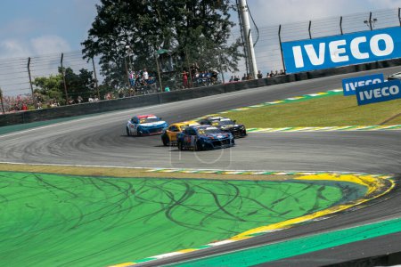 Téléchargez les photos : Nascar GT Print Race. 30 avril 2023, Sao Paulo, Brésil : Vue de la deuxième étape de la Nascar GT Sprint Race sur le circuit d'Interlagos dimanche (30) dans la zone sud de Sao Paulo. - en image libre de droit