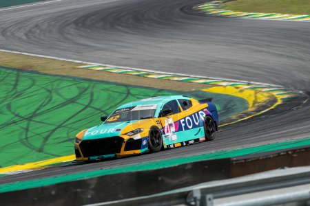 Photo for Nascar GT Print Race. April 30, 2023, Sao Paulo, Brazil: View of the second stage of the Nascar GT Sprint Race at the Interlagos circuit on Sunday (30) in the south zone of Sao Paulo. - Royalty Free Image