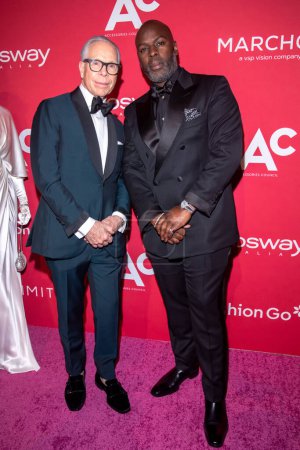 Photo for Accessories Council 27th Annual ACE Awards. May 03, 2023, New York, New York, USA: Tommy Hilfiger and Corey Gamble attend the Accessories Council 27th Annual ACE Awards at Cipriani 42nd Street on May 03, 2023 in New York City. - Royalty Free Image