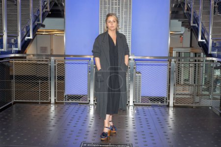 Photo for His Majesty's Consul General of New York Emma Wade-Smith Lights the Empire State Building in Celebration of the Coronation. May 05, 2023, New York, New York, USA: Jess Shadbolt attends the Empire State Building lighting ceremony - Royalty Free Image