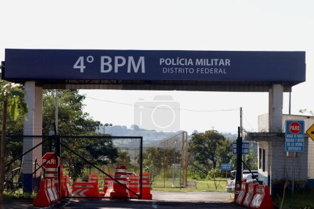 Photo for Police Battalion where Anderson Torres is imprisoned in Brasilia. May 09, 2023, Brasilia, Federal District, Brazil: 4th BPM Military Police Federal District where former Minister of Justice Anderson Torres of the Bolsonaro government - Royalty Free Image