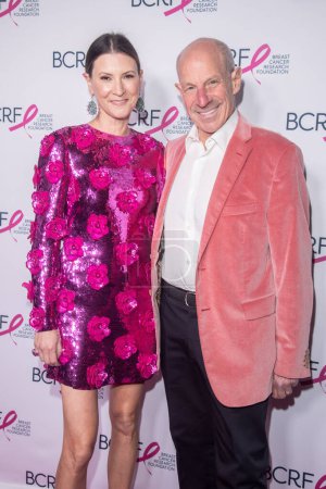 Photo for Breast Cancer Research Foundation Hot Pink Party. May 09, 2023, New York, New York, USA: Lizzie Tisch and Jonathan Tisch attend the Breast Cancer Research Foundation Hot Pink Party at The Glasshouse on May 09, 2023 in New York City. - Royalty Free Image
