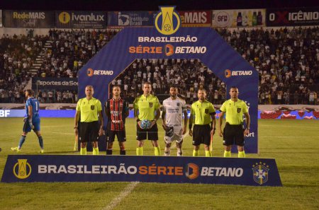 Photo for Match of the Brazilian series B championship between ABC against Botafogo SP. May 14, 2023. Natal, Rio Grande do Norte, Brazil: Match between ABC against Botafogo SP, for the 5th round of the Brasileirao Serie B, at Frasqueirao in Natal. - Royalty Free Image